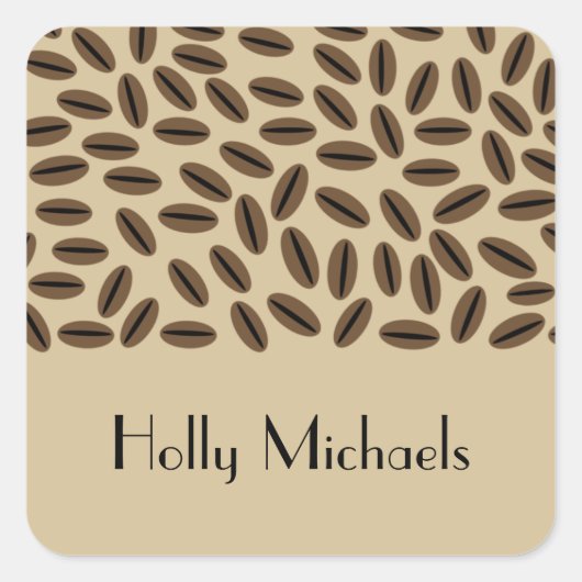 Koffiebonensticker Vierkante Sticker (Voorkant)