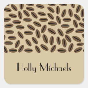 Koffiebonensticker Vierkante Sticker