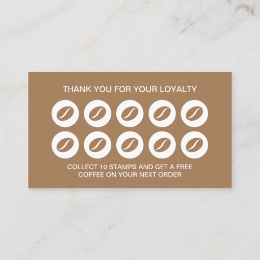 Koffiebonenwinkel loyaliteit visitekaartsjabloon visitekaartje (Achterkant)
