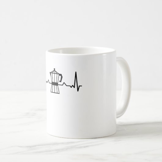 Koffiebont met hartslag koffiemok (Voorkant rechts)