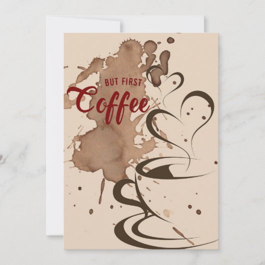Koffieboom, eerste koffie bedankkaart (Voorkant)