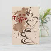 Koffieboom, eerste koffie bedankkaart (Staand voorkant)