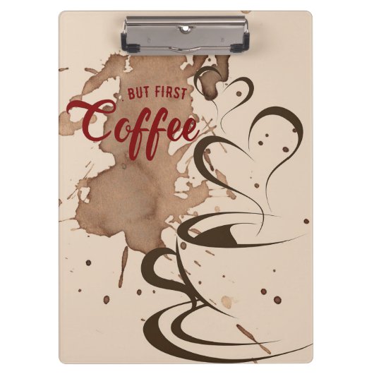 Koffieboom, eerste koffie klembord (Voorkant)
