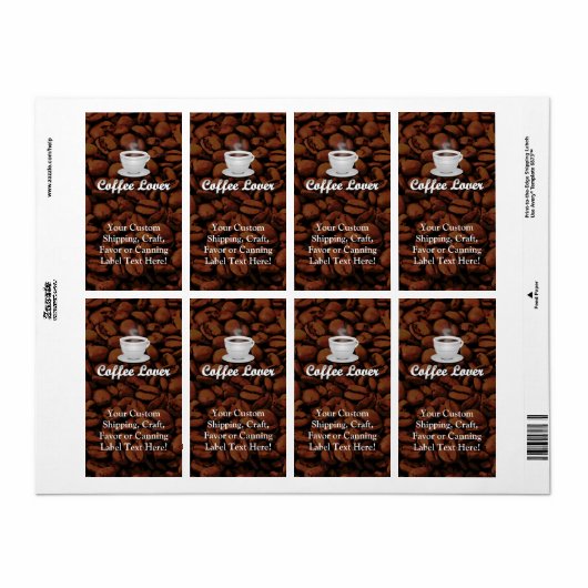 Koffieboom, White Cup/bruinbonen Etiket (Full Sheet)