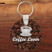 Koffieboom, White Cup/bruinbonen Sleutelhanger (Achterkant)