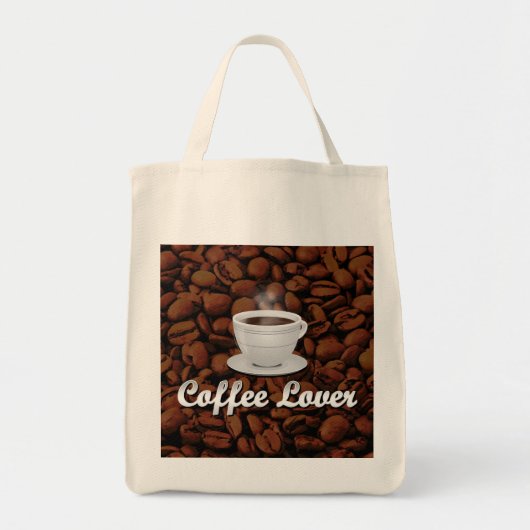 Koffieboom, White Cup/bruinbonen Tote Bag (Voorkant)