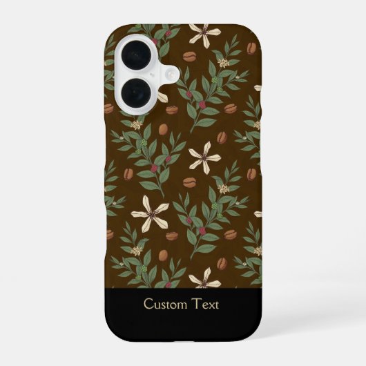 Koffieboompatroon iPhone 16 Hoesje (Achterkant)