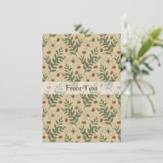 Koffieboompatroon Kaart (Staand voorkant)