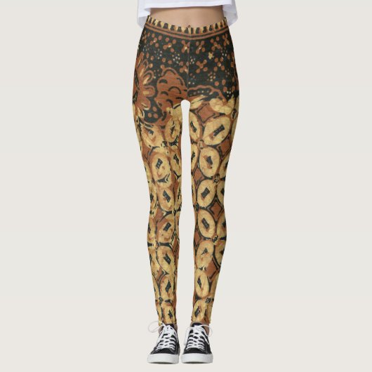 Koffieboon aardachtig boho rustiek leggings (Voorkant)