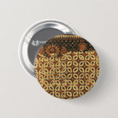 Koffieboon aardachtig boho rustiek ronde button 5,7 cm (Voorkant /achterkant)