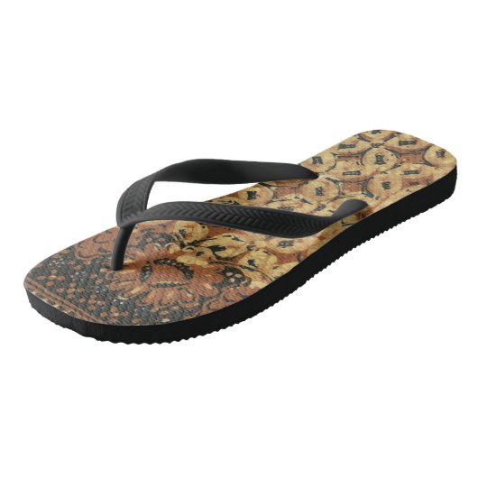 Koffieboon aardachtig boho rustiek teenslippers (Schuin)