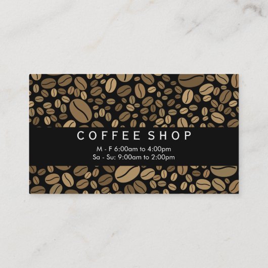 Koffieboon achtergrond visitekaartje (Achterkant)