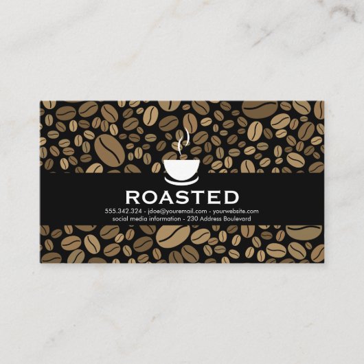 Koffieboon achtergrond visitekaartje (Voorkant)