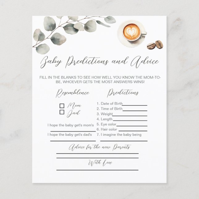 Koffieboon baby show, Advies voor nieuwe ouders sp (Voorkant)