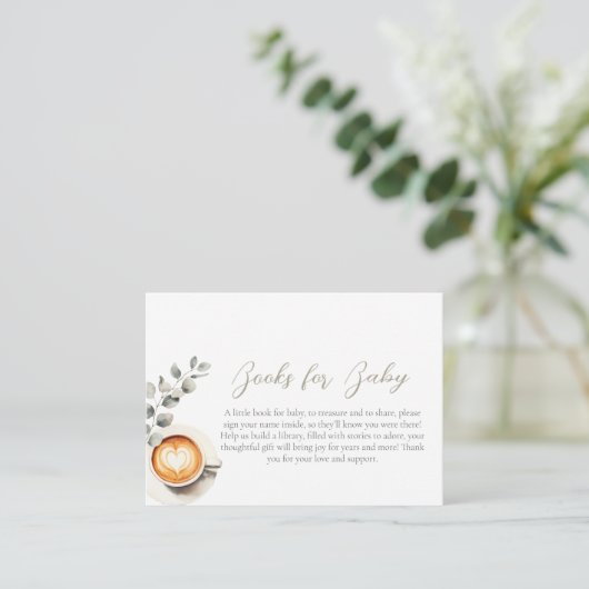 Koffieboon baby shower Boek aanvraag kaart (Staand voorkant)