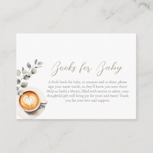 Koffieboon baby shower Boek aanvraag kaart (Voorkant)