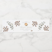 koffieboon-baby shower waterfles etiket (Enkel label)