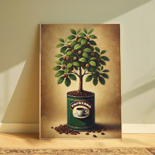 Koffieboon Boom Poster   Espresso Liefhebber Muurk