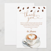 Koffieboon Brouwen Baby Shower Bedankkaart (Voorkant / Achterkant)