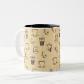 koffieboon Drink Cup Cafeïne Patroon Mok (Voorkant links)