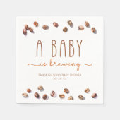 Koffieboon Een Baby is het brouwen van Baby shower Servet (Voorkant)