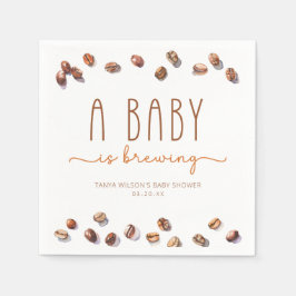 Koffieboon Een Baby is het brouwen van Baby shower Servet