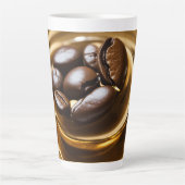 Koffieboon met een gouden curve latte mok (Voorkant)