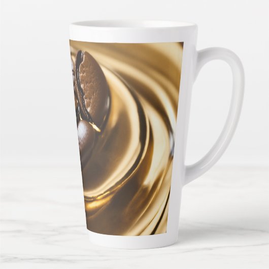 Koffieboon met een gouden curve latte mok (Rechts)