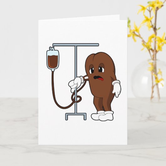 Koffieboon met koffiepot kaart (Gele Bloem)