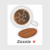 Koffieboon moleculaire structuur - Cafeïne Formule Sticker (Vel)