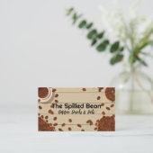 Koffieboon op houten tafel visitekaartje (Staand voorkant)