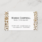 Koffieboon op houten tafel visitekaartje (Achterkant)