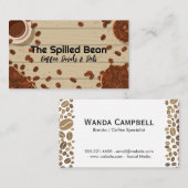 Koffieboon op houten tafel visitekaartje (Voorkant / Achterkant)