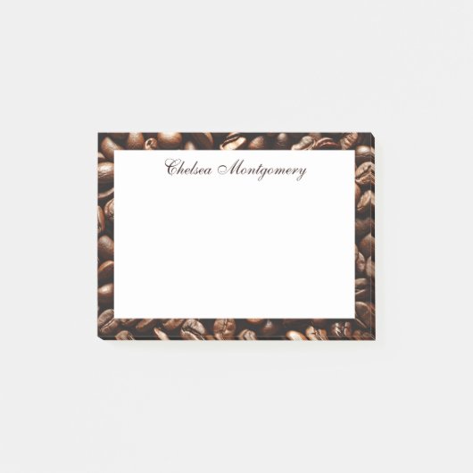 Koffieboon patroon gepersonaliseerd post-it® notes (Voorkant)