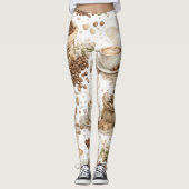 Koffieboon Patroon Leggings (Voorkant)