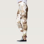 Koffieboon Patroon Leggings (Links)