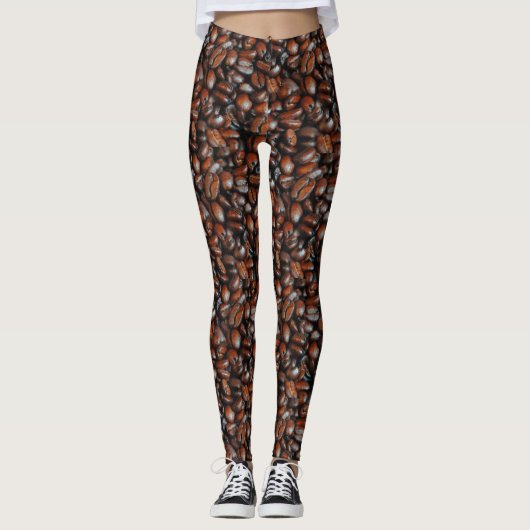 Koffieboon Patroon Leggings (Voorkant)