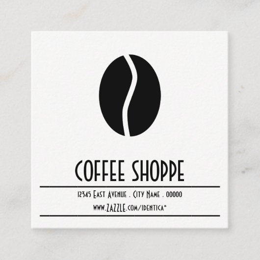 Koffieboon postzegel kaart klantenkaartje (Voorkant)