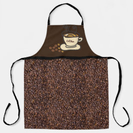 Koffieboon Print / Koffieliefhebber Print-All-Over Schort