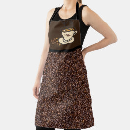 Koffieboon Print / Koffieliefhebber Print-All-Over Schort