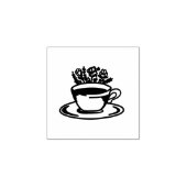 Koffieboon rubberen stempel vet icon (Afrduk)