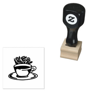 Koffieboon rubberen stempel vet icon