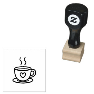 Koffieboon rubberen stempel vet icoon
