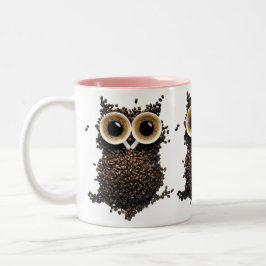 Koffieboon Uil Kunst Tweekleurige Koffiemok