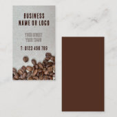 Koffieboon Verticaal Visitekaartje (Voorkant / Achterkant)