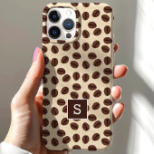 Koffieboon wervelpatroon monogram Case-Mate iPhone case
