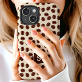 Koffieboon wervelpatroon monogram Case-Mate iPhone case