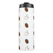 Koffieboonpatroon koffiebeker. thermosbeker (Voorkant)