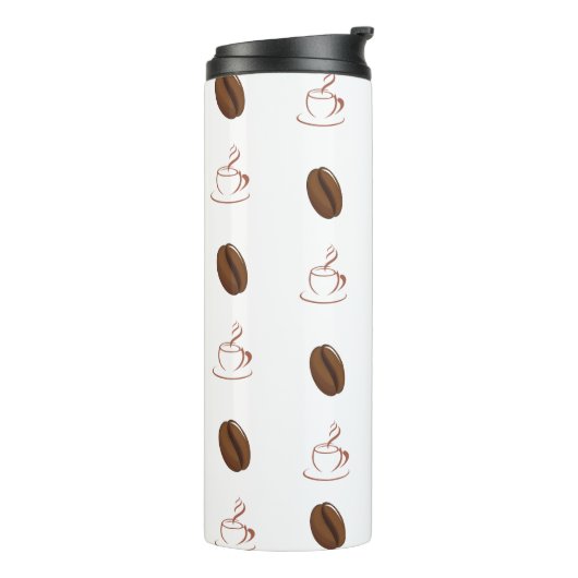 Koffieboonpatroon koffiebeker. thermosbeker (Gedraaid links)
