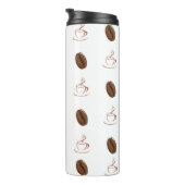 Koffieboonpatroon koffiebeker. thermosbeker (Geroteerd rechts)